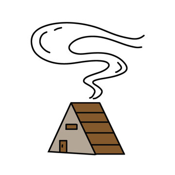 Doodle artwork illustration of lodgment with transparent background
