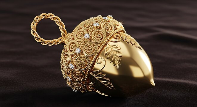 golden jewelry on black background