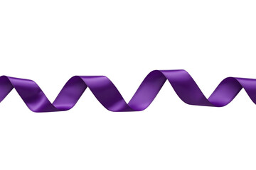 Naklejka premium Long wavy purple satin ribbon streamer