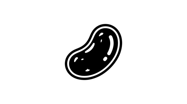 Black bean icon isolated on white background.