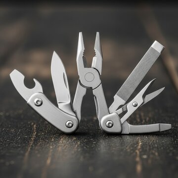 Compact Multi Tool Pliers with Various Attachments.