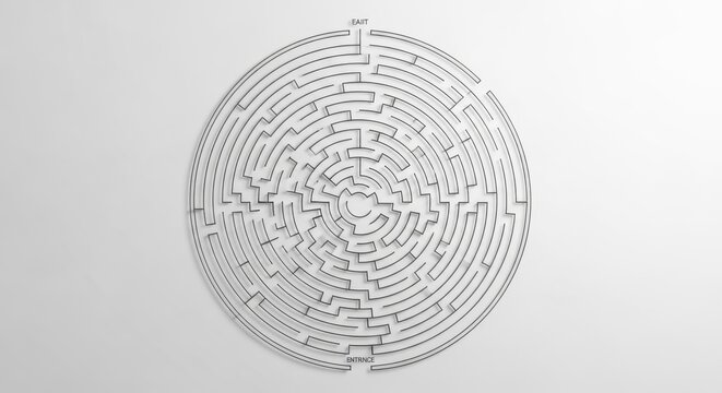 Complex White Maze Pattern on Light Background.