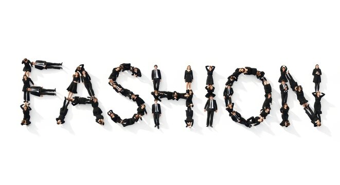 Creative Fashion Typography with Human Silhouettes.