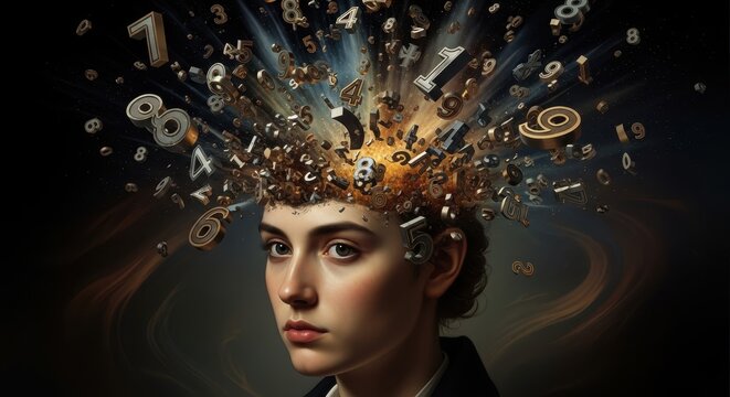 Creative Mind Explosion with Floating Ideas and Concepts.