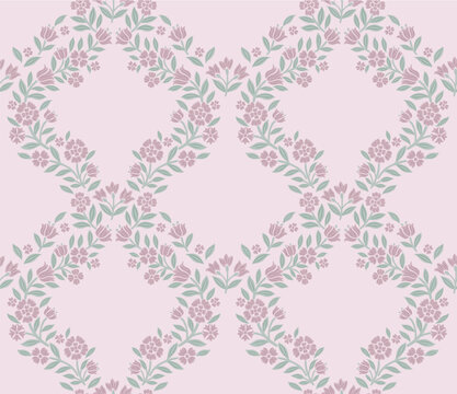 Boho Floral repeat pattern, Block print , Flower damask, floral vector file, ogee pattern, global print, seamless floral