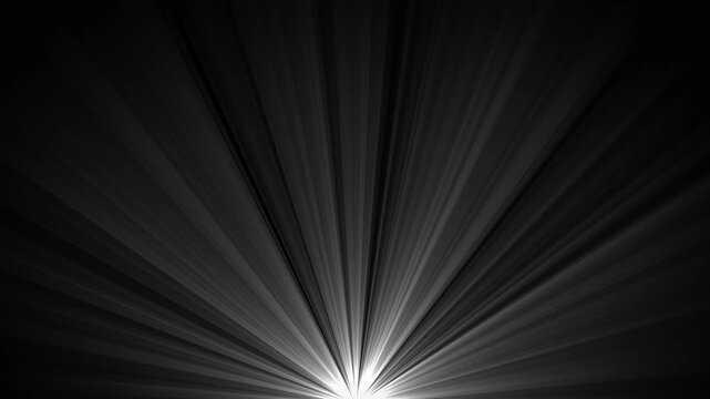 Volumetric light ray animation with glowing sunbeam lens flare overlay on dark background loop