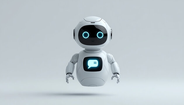 Futuristic digital chatbot 3D rendering 