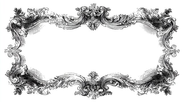 Elegant Vintage Ornamental Frame Engraving Style