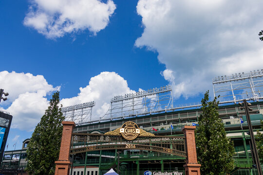Wrigley Field home of the Cubs MLB team in Chicago Illinois USA