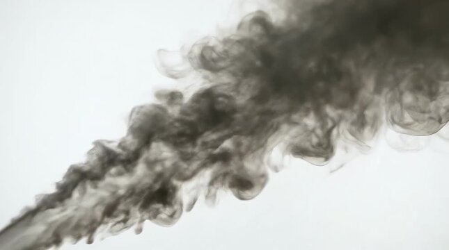 Black ink dispersing in clear liquid