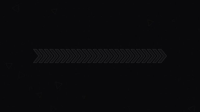 Digital yellow chevron loading bar animation on black background