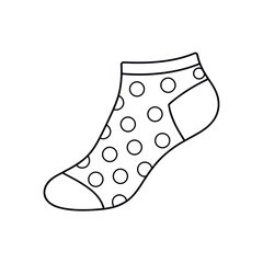 Fototapeta premium Outline of a polka dot sock