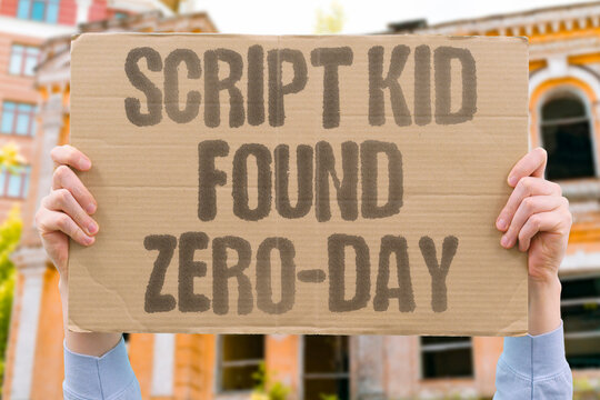 "Script kid found zero-day" Unskilled with powerful tool. SCRIPT. ZERO-DAY. UNPATCHED. EXPLOIT. RANDOM.