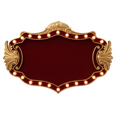 Golden Ornate Vintage Marquee Banner Sign with Glowing Lights © GraphicWorkshop