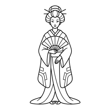 Geisha holding a fan