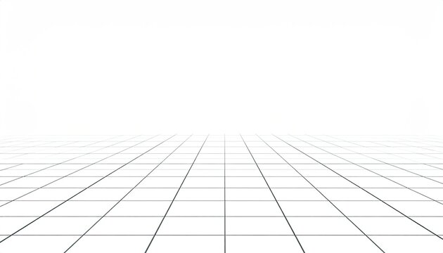 White background with gray perspective grid lines creating a square pattern.