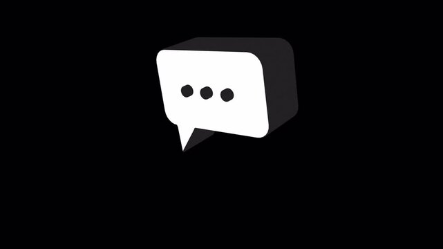 3D Chat Speech Bubble Typing Message Animation Alpha Channel Seamless Loop 4K