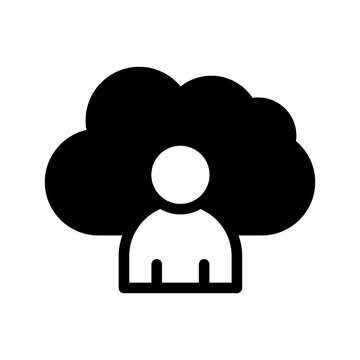 Cloud User Icon Vector Symbol Design Illustration