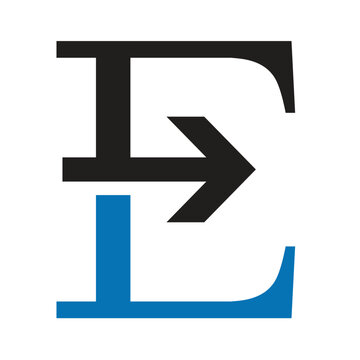 letter E east with arrow compass logo