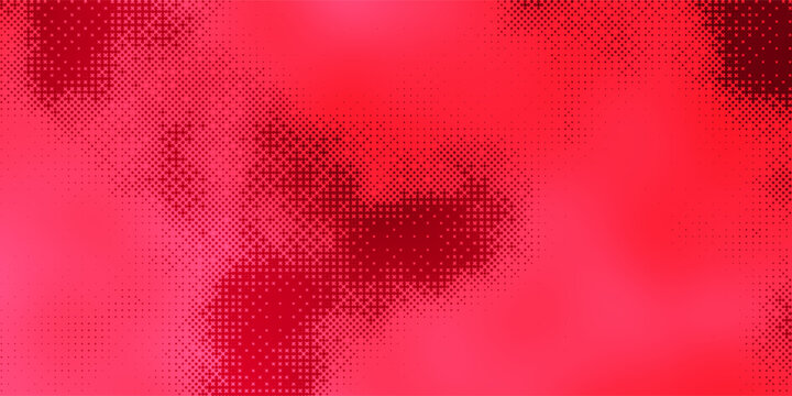 Neon red pixelated bitmap texture background with copy space, retro 8-bit pixel art, glitch dither pattern and fading pixel effect for gaming and digital design.