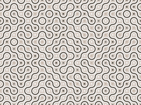 Organic Loop Illusion Pattern, curved lines path, seamless vector background