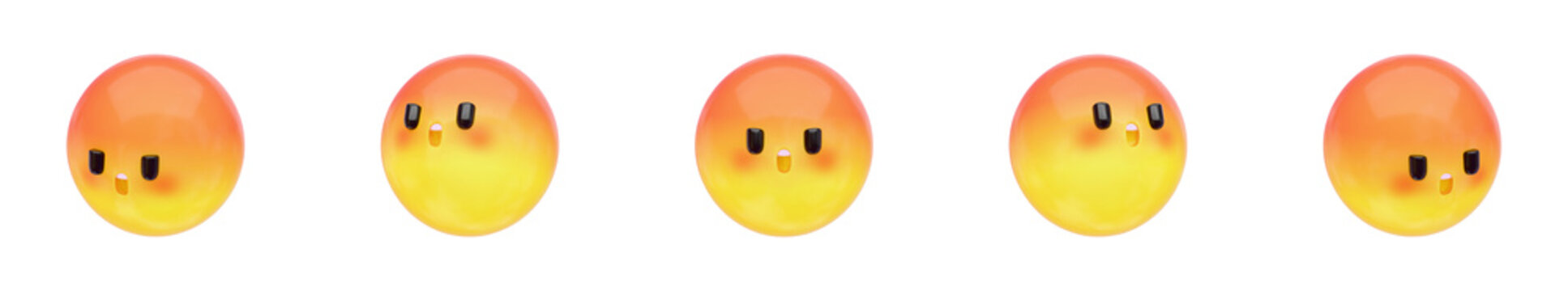 Cute Emoji 3D Icon Collection - Cute Surprised Face Set - Transparent 3D PNG Elements