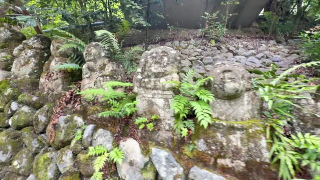 京都・愛宕念仏寺の千二百羅漢　苔むした石仏が並ぶ奥嵯峨の寺院風景