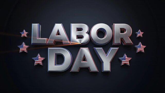 Labor Day USA Celebration Typography with Patriotic Background