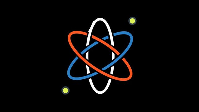 Atom and Electron Orbit Motion Graphic Loop