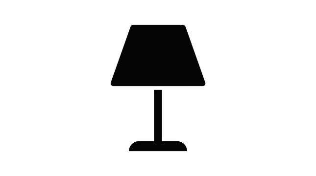 Simple icon of a table lamp on a white background