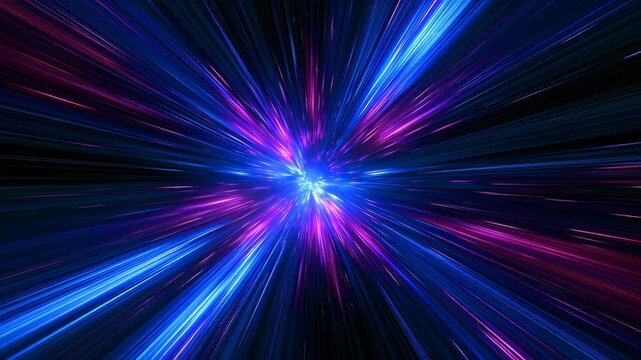 Blue and Magenta Warp Speed with Red Streaks 4K