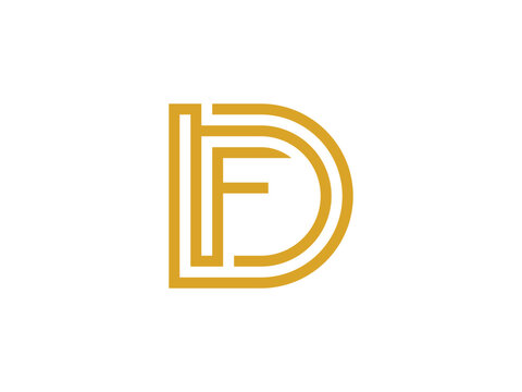 DDF geometric  interlock monogram logo modern lettermark for event brand identity