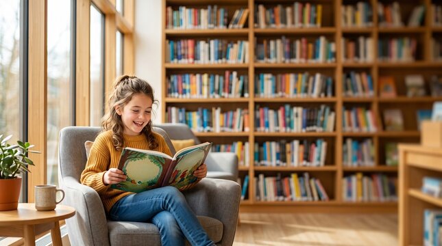 Child Reading Book for International Literacy Day