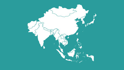 Fototapeta premium Illustrative map of asia