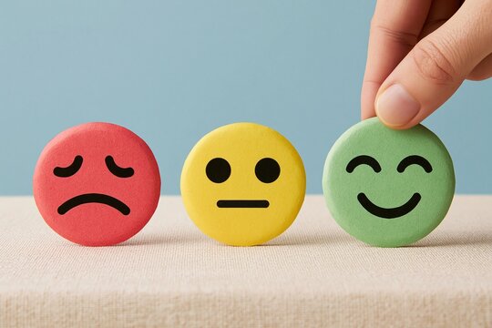 Satisfaction and customer feedback rating with sentiment experience and evaluation