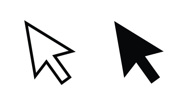 Mouse cursor arrow pointer vector icons isolated on white background with cursor icon computer mouse click pointer UI element web icon cursor symbol UI element interface symbol computer