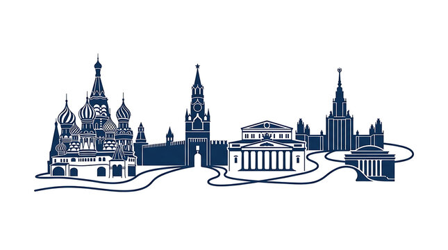 Vector Silhouette Iconic of Moscow