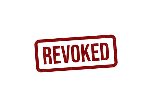 Bold red revoked stamp on clean background isolated on transparent background