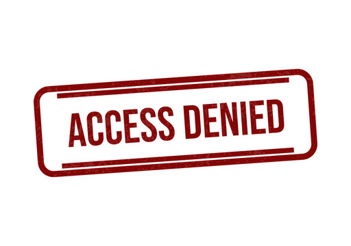 Red access denied stamp on white background isolated on transparent background