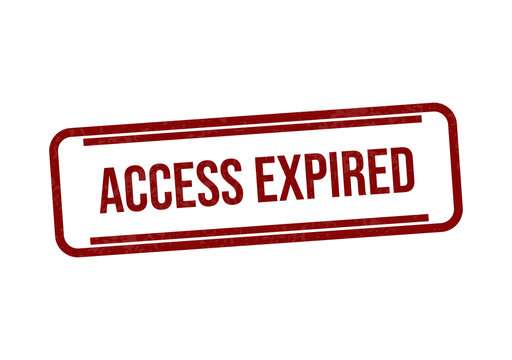 Red access expired stamp or badge with bold text isolated on transparent background