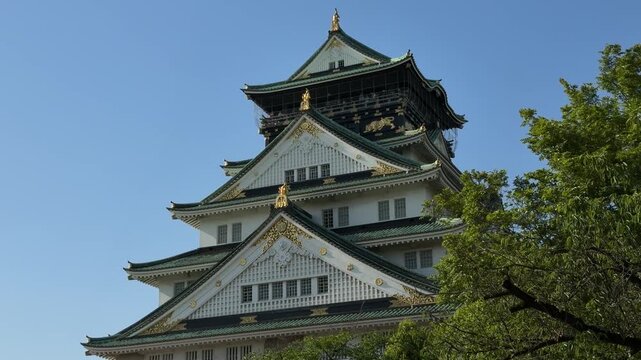 Osaka Castle main tower in Japan landmark building exterior Azuchi&ndash;Momoyama period