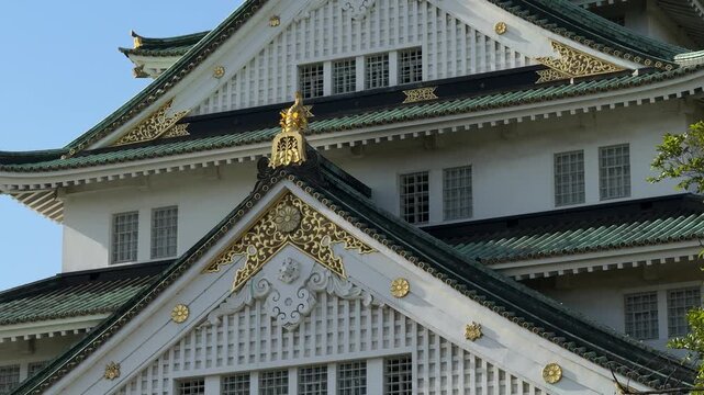 Exterior facade Osaka Castle main tower in Japan landmark building Azuchi&ndash;Momoyama period
