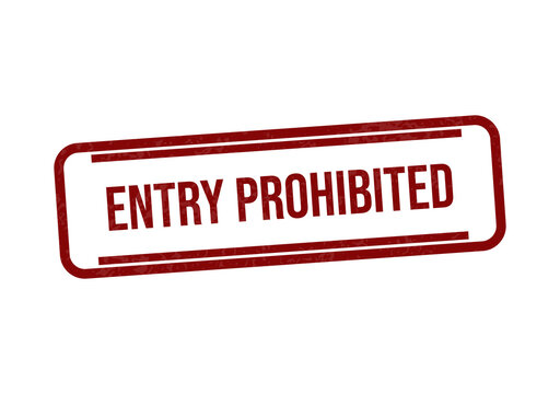 Red entry prohibited stamp on white background isolated on transparent background
