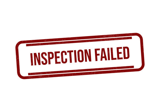 Red inspection failed stamp on white background isolated on transparent background