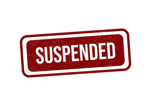 Red suspended stamp or badge with bold text isolated on transparent background