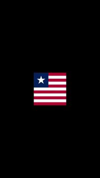 3D Rotating Liberia Flag Cube Animation with Transparent Background