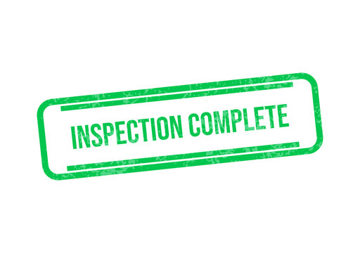 Green inspection complete stamp badge vector isolated on transparent background