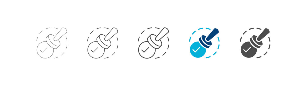 validation icon set consisting of multiple styles. vector illustration. editable stroke.