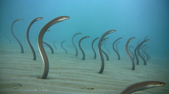 砂地のチンアナゴ シームレスループ動画背景 16:9 4K