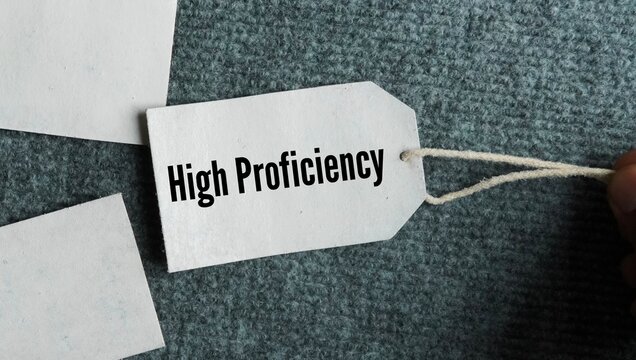 Tag the paper with the words High Proficiency. having advanced skill, deep knowledge, or great competence in a specific task, language, or field, usually gained through steady practice or training